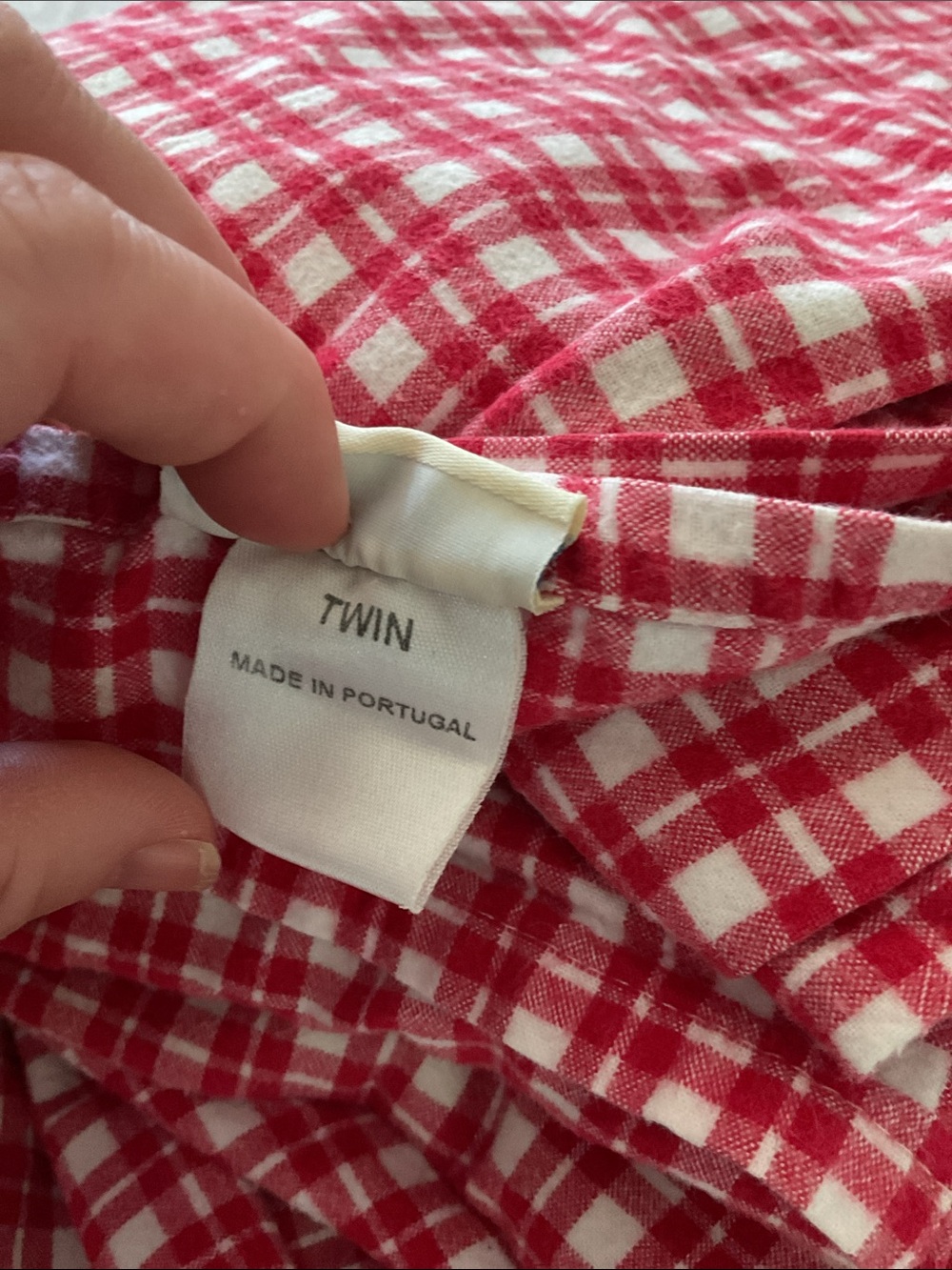 Pottery Barn Kids Red and White Plaid Cotton Twin sheets flat fitted - Picture 4 of 5